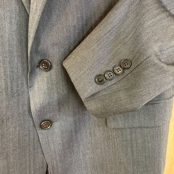 Lauren Ralph Lauren Mens Herringbone Wool Blazer Jacket Size 42R Gray AN EXC - Picture 5 of 12